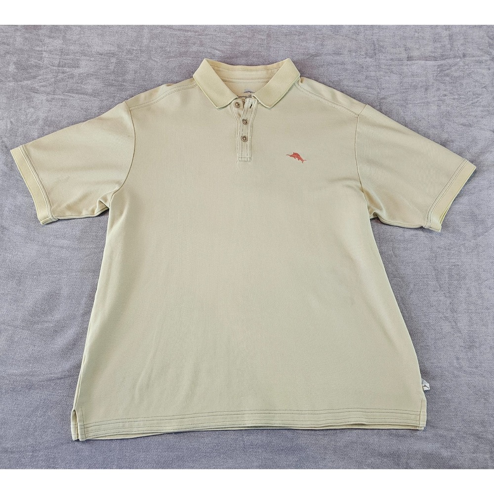 Tommy Bahama Polo Shirt Large Light Green Marlin Island Zone Pima Cotton Casual
